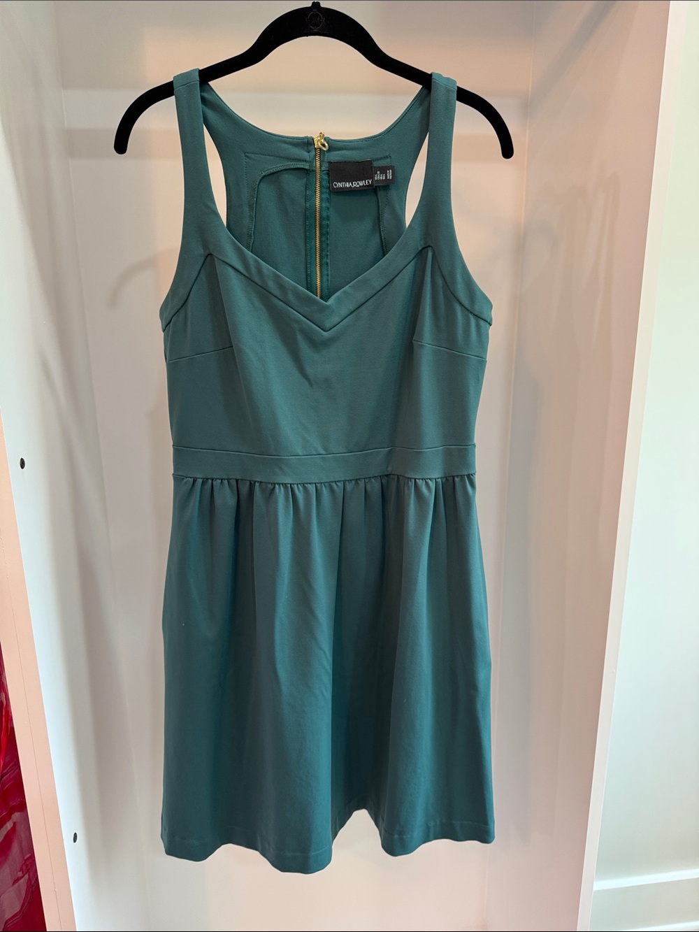 Teal Fit-and-Flare Sleeveless Dress